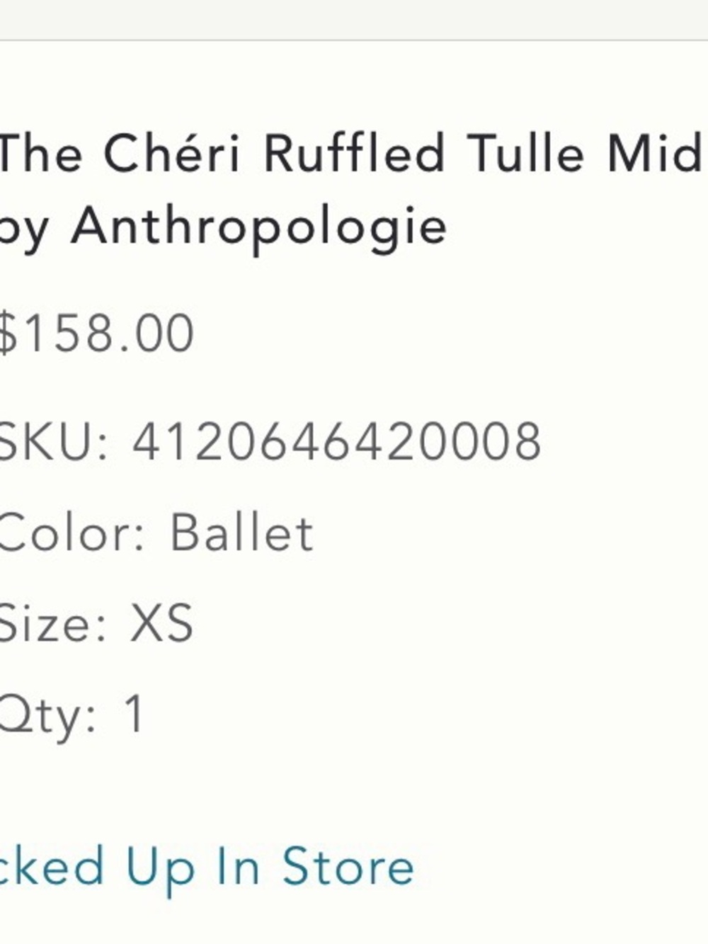 Anthropologie The Cheri Ruffled Tule Midi in Color Ballet - Picture 8 of 8